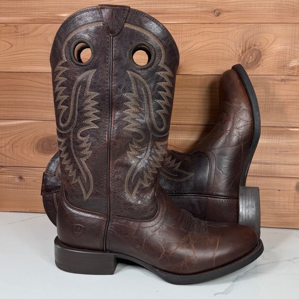 Ariat Sport Big Hoss Western Cowboy Boots rd toe 10027216 Wide Men's 10 EE